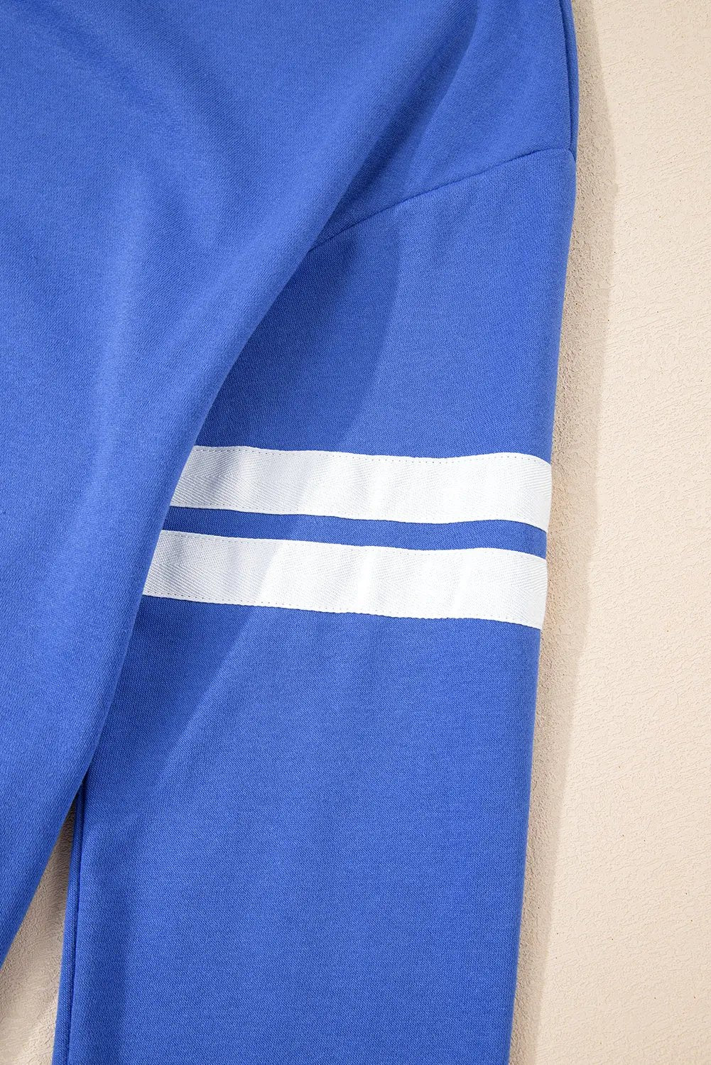 Sky Blue Varsity Sleeve Contrast Shift Sweatshirt Dress Dear-Lover Dropshipping